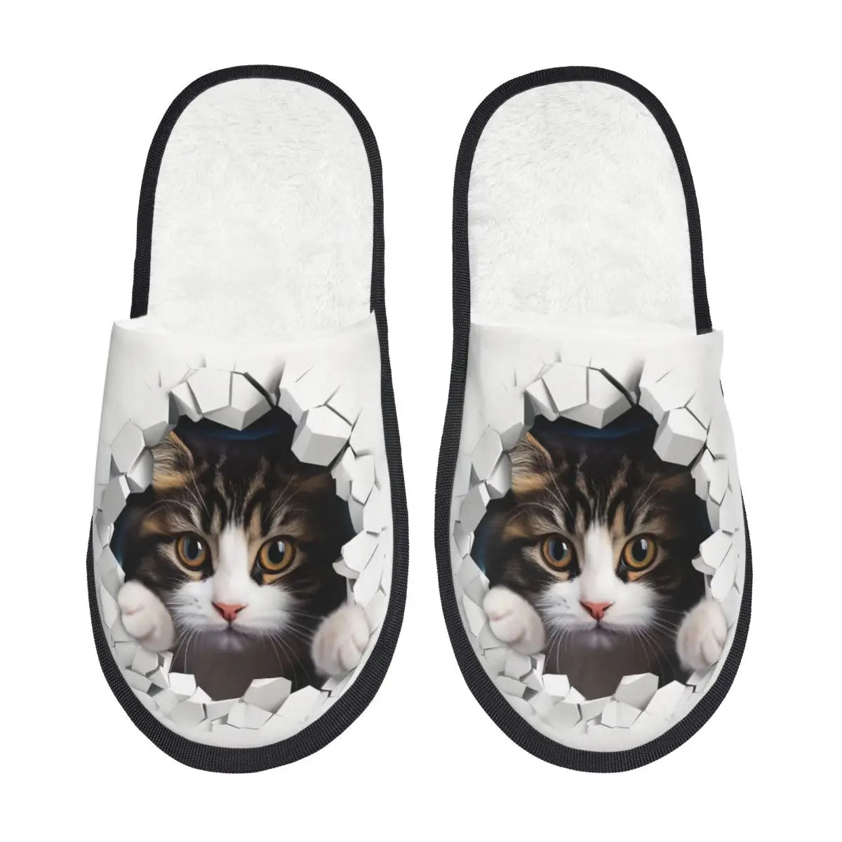 Custom Cute Cat Memory Foam Slippers