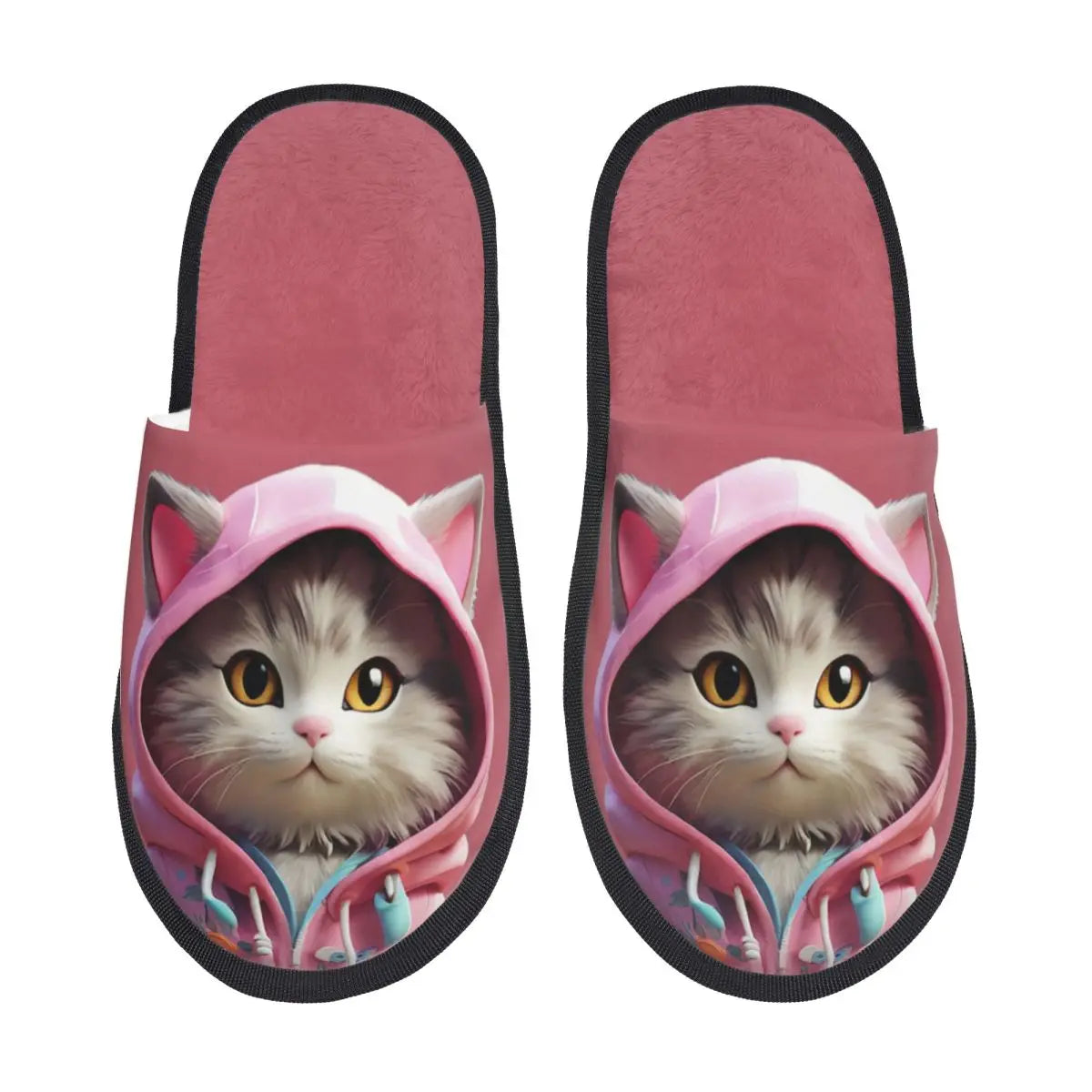 Custom Cute Cat Memory Foam Slippers
