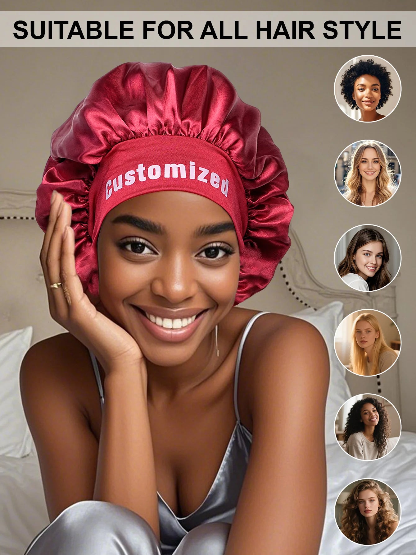 Custom Name Silk Bonnet