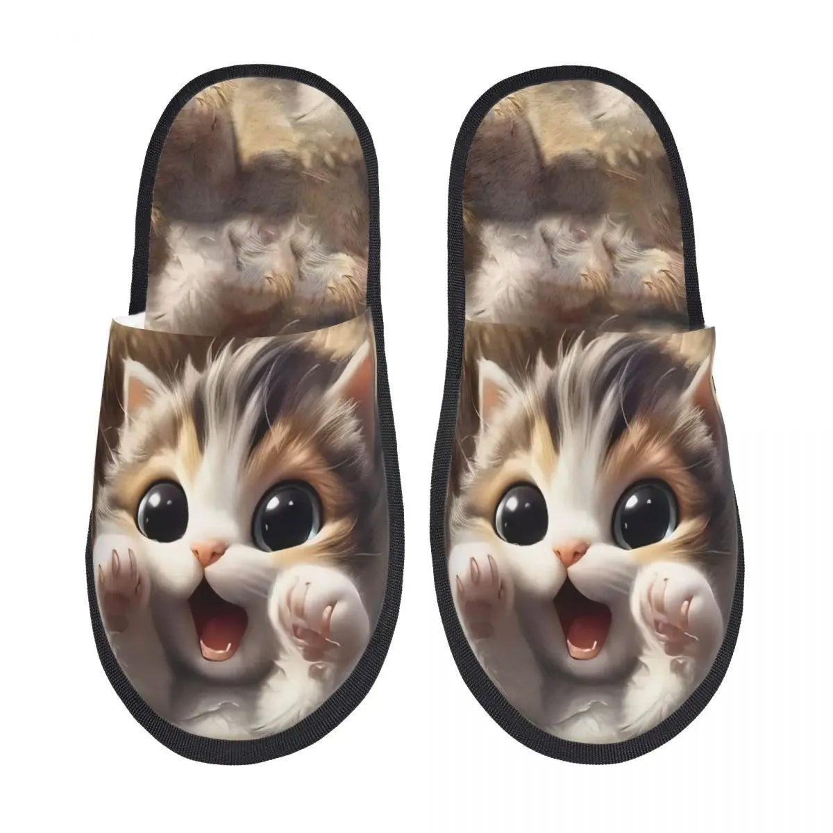 Custom Cute Cat Memory Foam Slippers