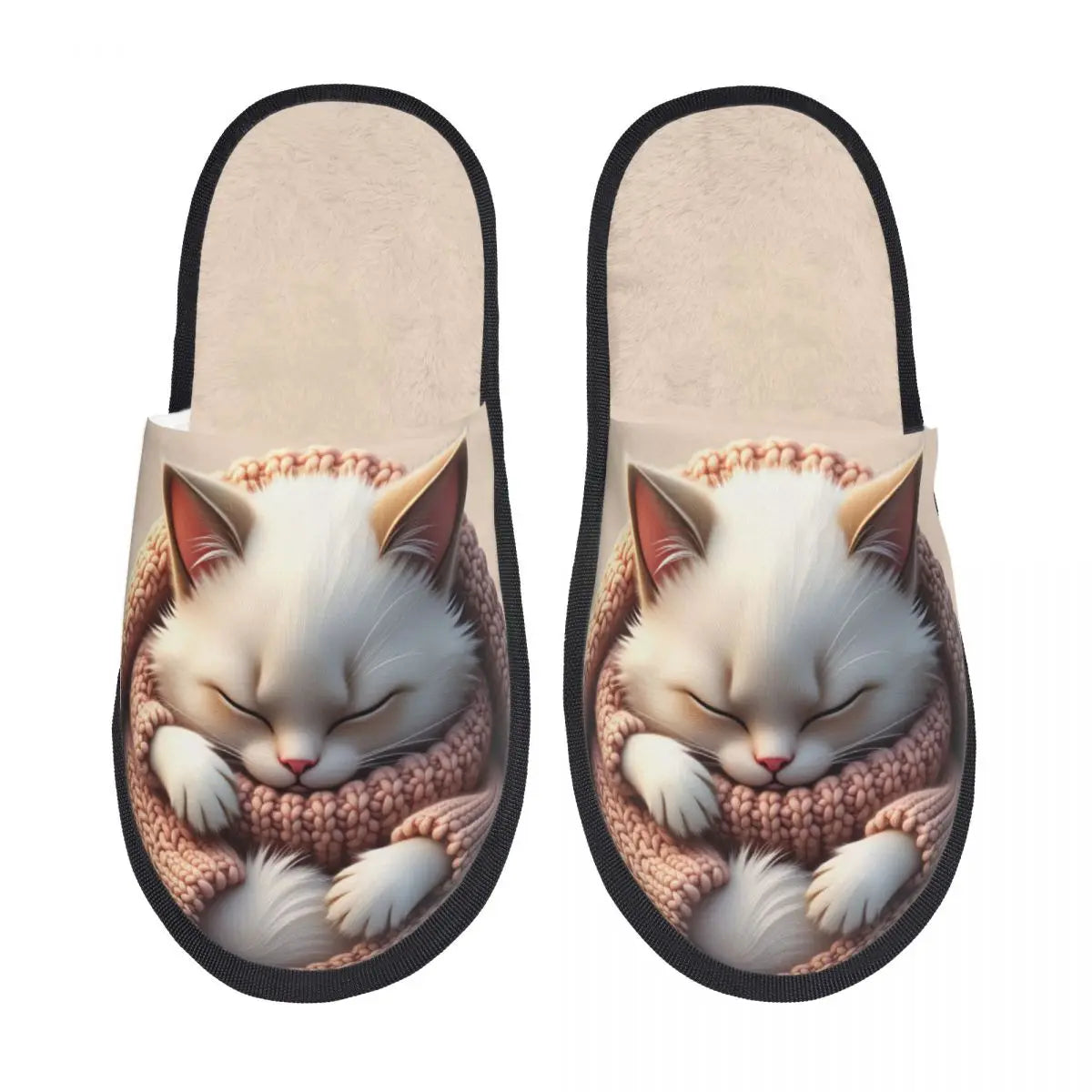 Custom Cute Cat Memory Foam Slippers