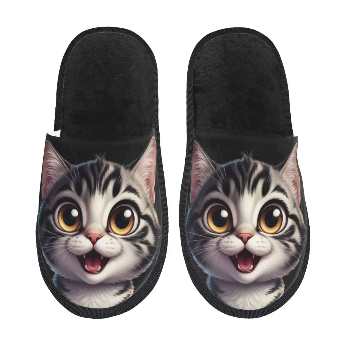 Custom Cute Cat Memory Foam Slippers