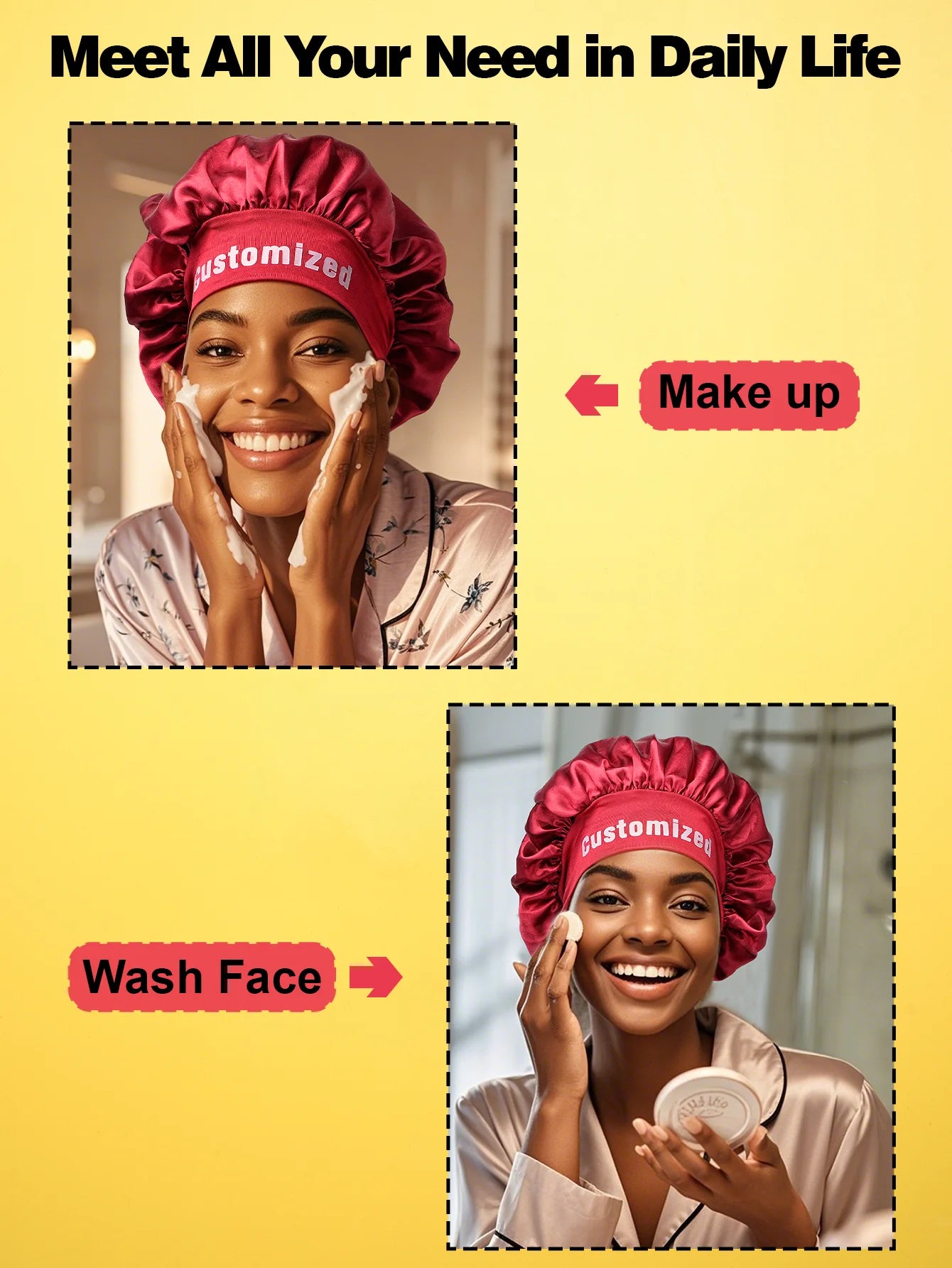 Custom Name Silk Bonnet