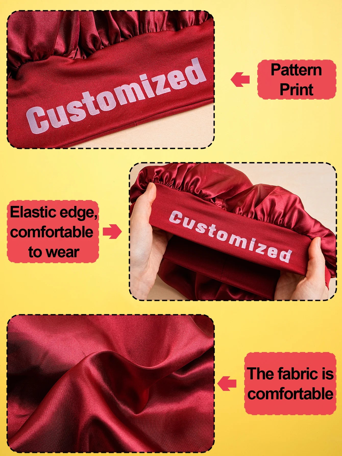 Custom Name Silk Bonnet
