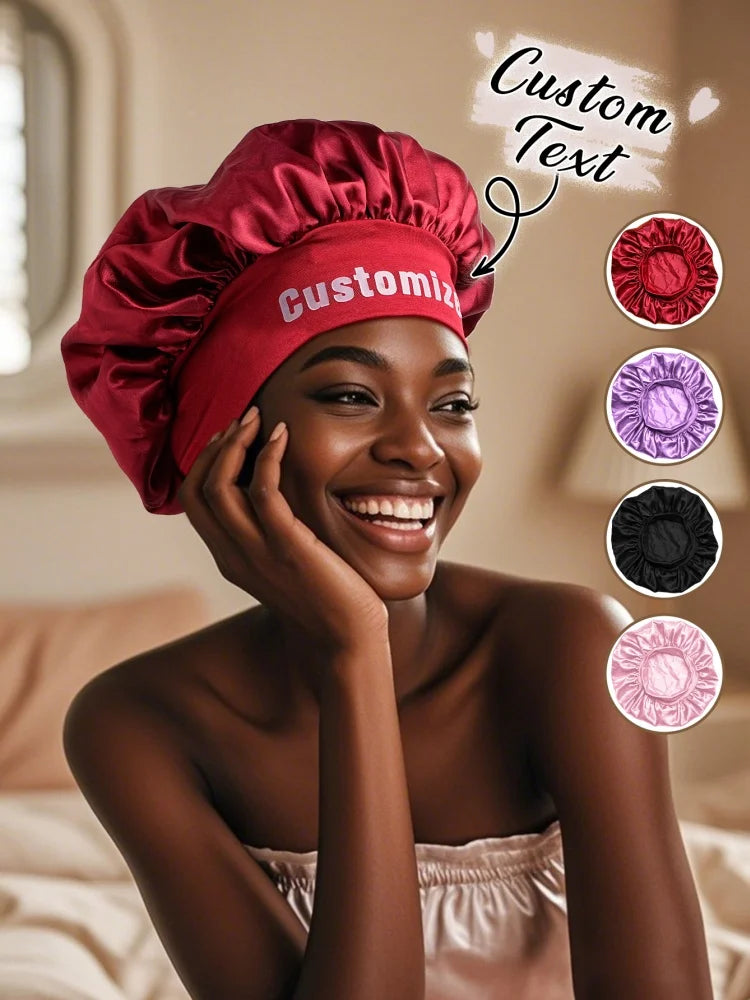 Custom Name Silk Bonnet